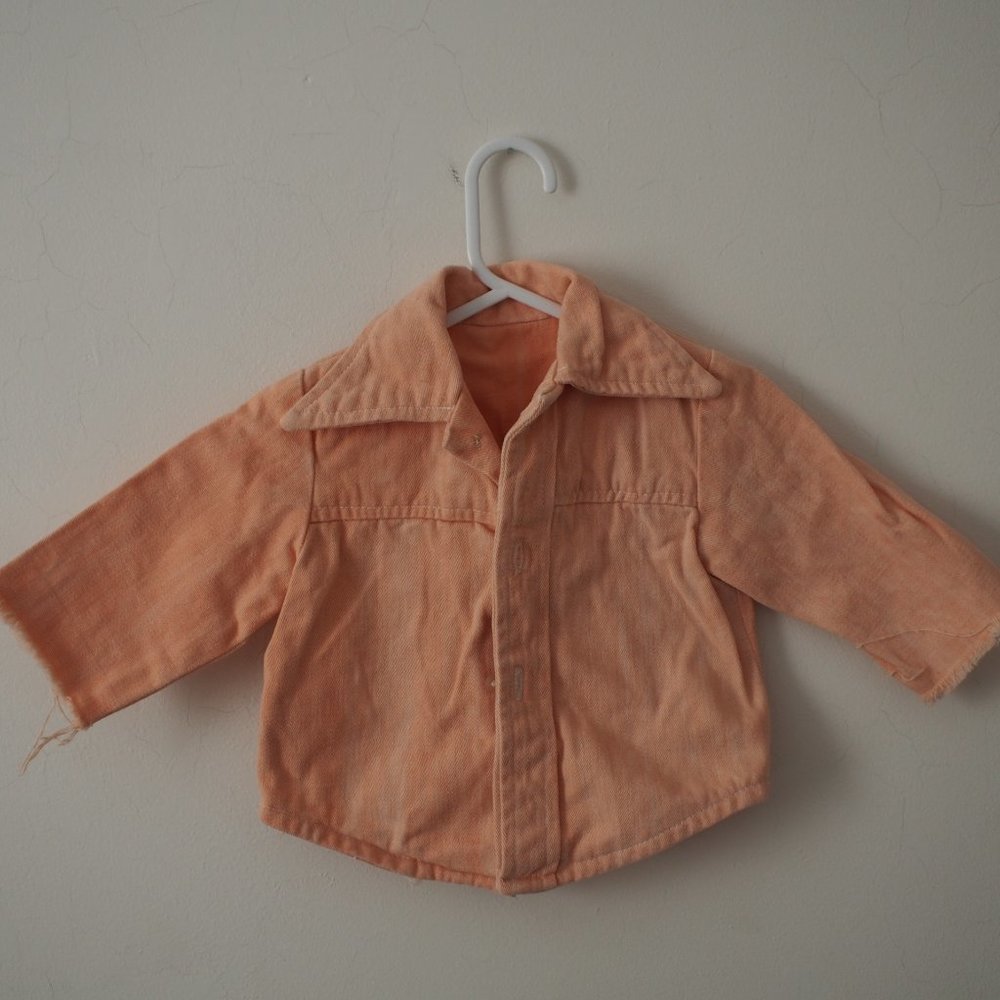 Vintage baby children's kids peach denim jacket